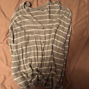 Plush front tie sweater American Eagle